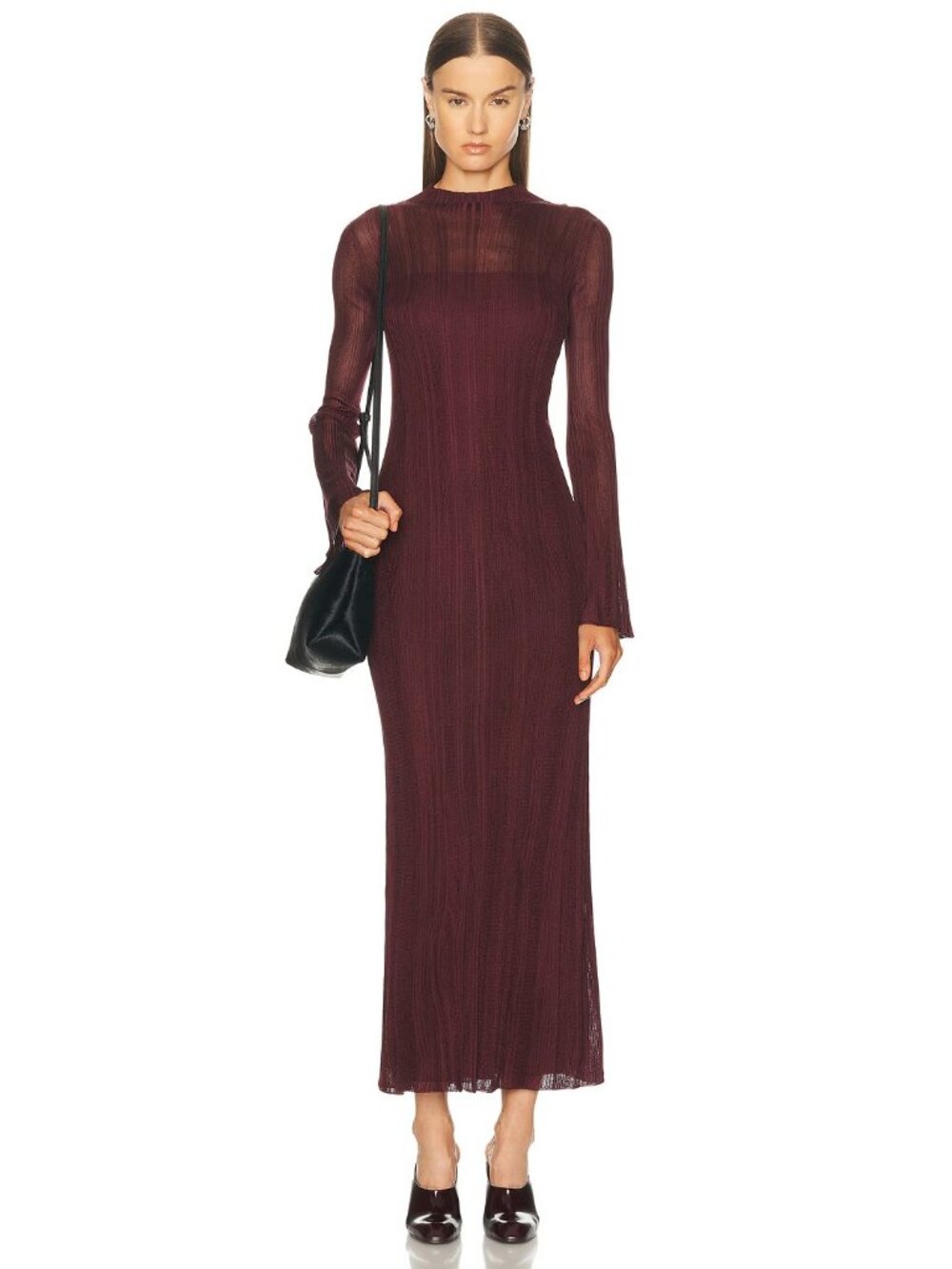 Gabriela Hearst Atira Dress in Bordeaux Deep Red